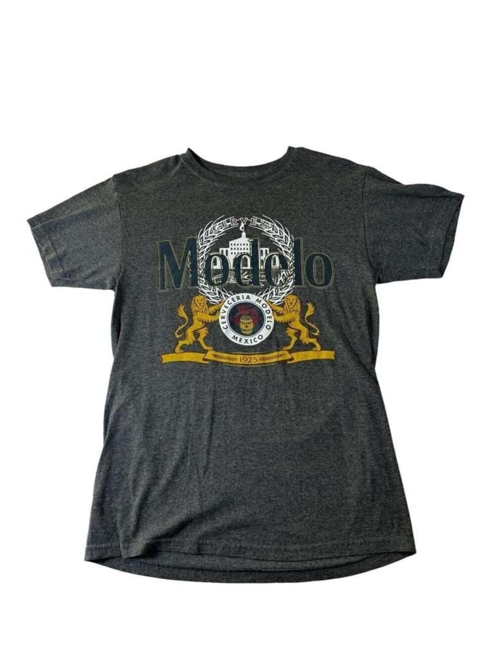 Modelo Beer Logo Crest Charcoal Heather Graphic T-Shirt Size Small